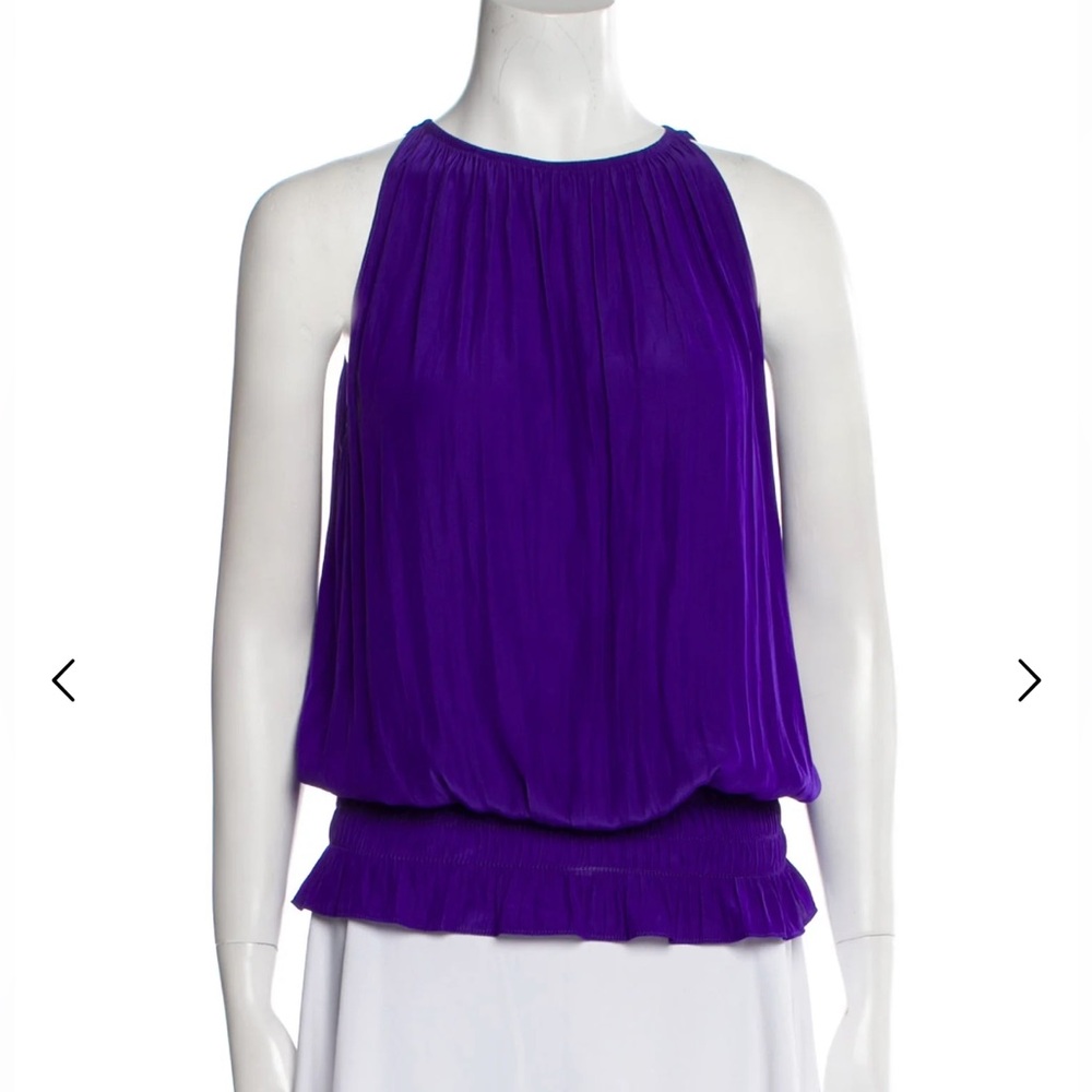 Ramy Brook Vibrant Purple Crewneck Sleeveless Blouse XS